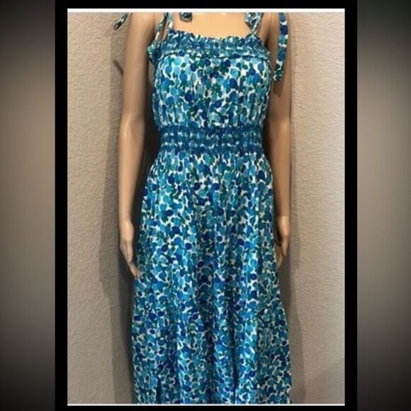 J.Crew-Blue Floral Midi Dress - Picture 2 of 11